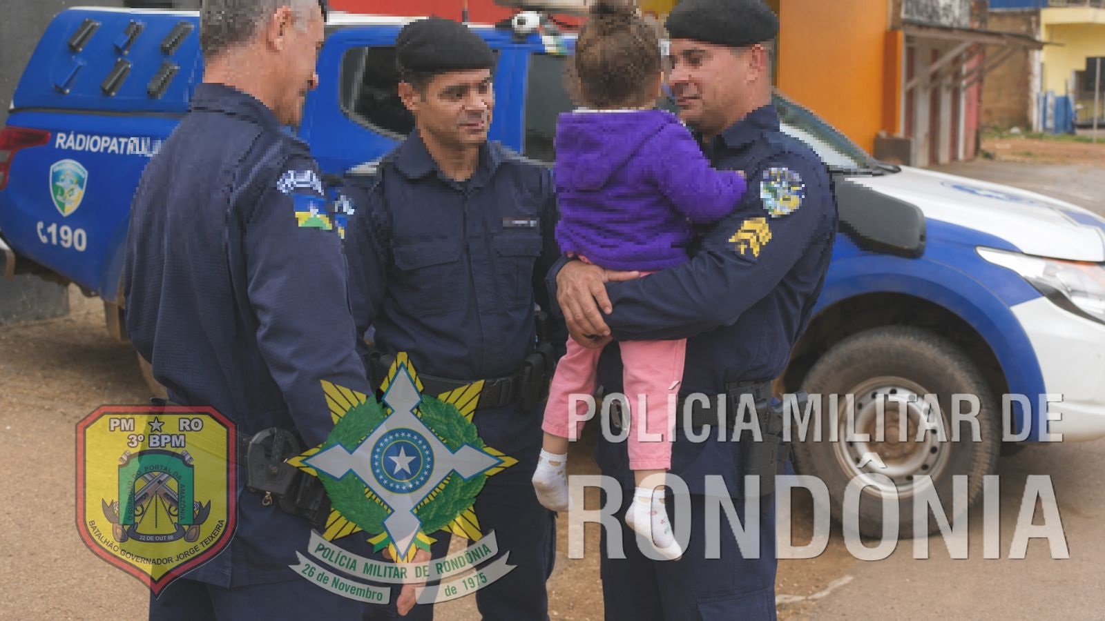 POLÍCIA MILITAR DE RONDONIA  GARANTE  SEGURANÇA DE CRIANÇA QUE ESTAVA PERDIDA EM VILHENA